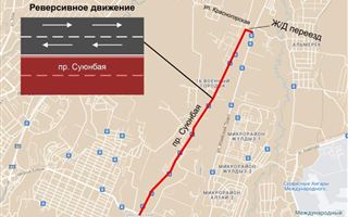 В Алматы на улице Суюнбая из-за ремонта дорог сделали реверсивное движение