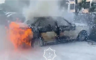 В Астане из горящего автомобиля спасли троих детей