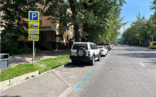 Что означает синяя разметка на алматинских дорогах