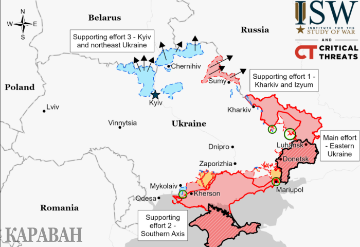 Как выглядит карта боевых действий в Украине 6 апреля - Новости