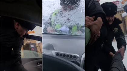 В Акмолинской области мужчина "прокатил" на капоте полицейского
