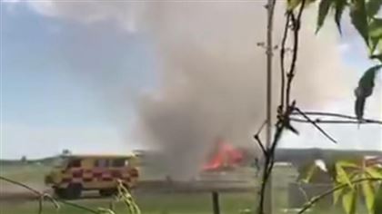 В Восточно-Казахстанской области загорелся самолет
