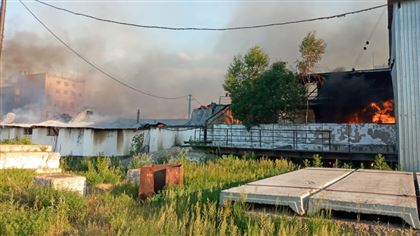 В Северо-Казахстанской области произошел крупный пожар на зерновых складах