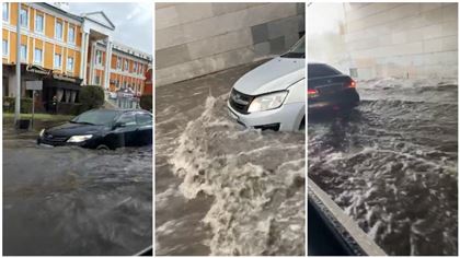 Столицу Казахстана затопило после проливного дождя