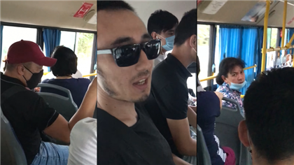 Перепалку из-за маски в автобусе Алматы сняли на видео