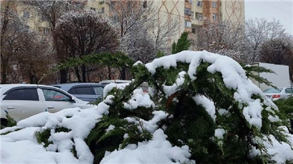 В Туркестанской области выпал снег
