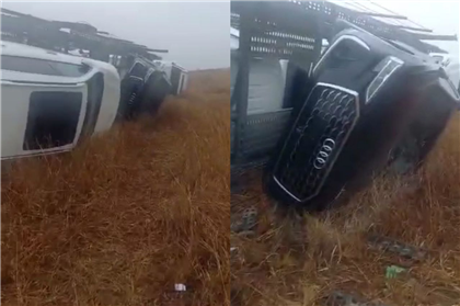 По вине пьяного водителя перевернулся автовоз в Акмолинской области