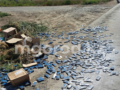 В Атырау сотни упаковок парацетамола разлетелись от мусорных баков по району