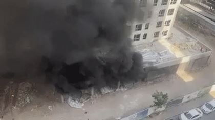 Пожар произошел в строящемся ЖК в Алматы
