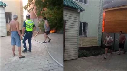 Акмолинские полицейские спасли двух детей из горящего дома