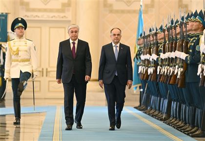 В резиденции Акорда состоялась торжественная церемония встречи президента Албании Байрама Бегая