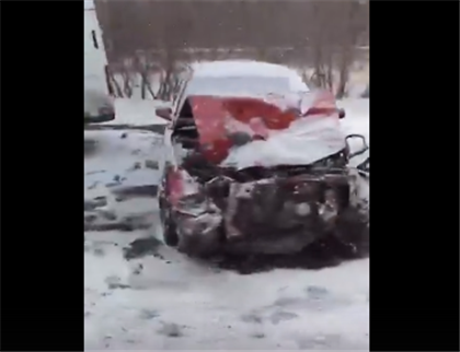 Два автомобиля столкнулись на объездном шоссе в Усть-Каменогорске