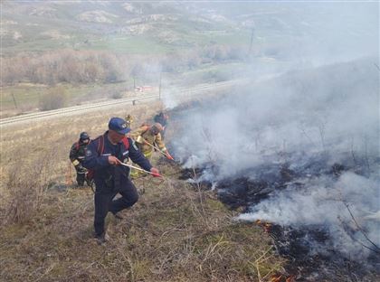 Крупное возгорание сухостоя ликвидировали в ВКО в районе Алтай